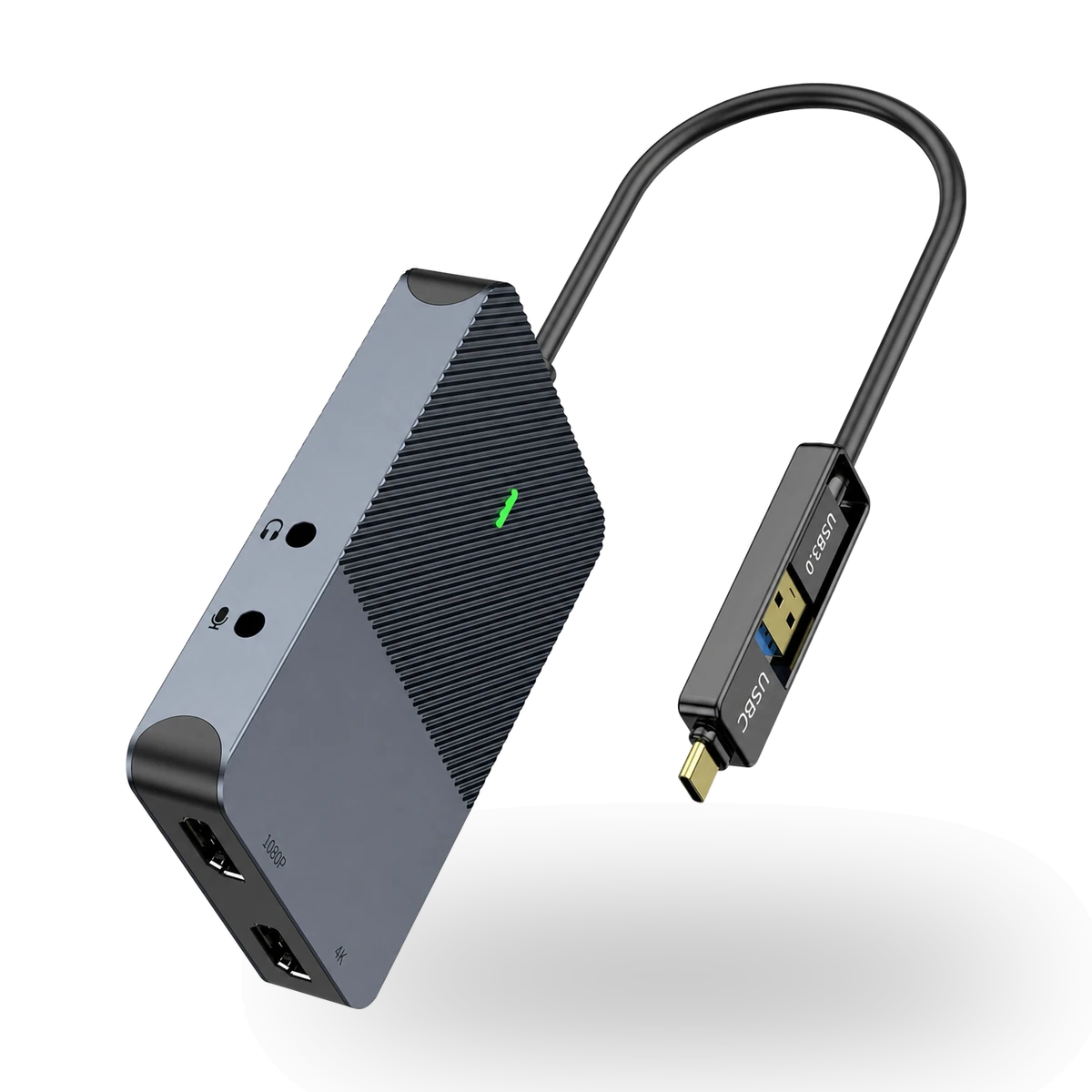 Hub GiQ USB-C e USB-A para duas saídas HDMI