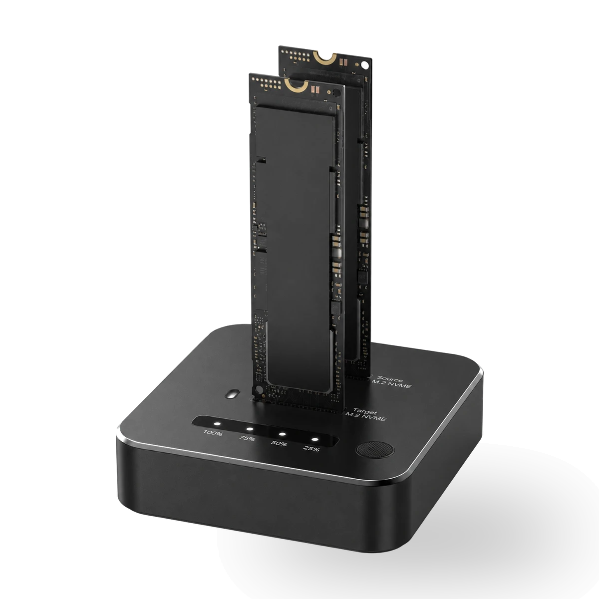 Dock Hi-Prime M.2 NVMe de duas baias em alumínio preto